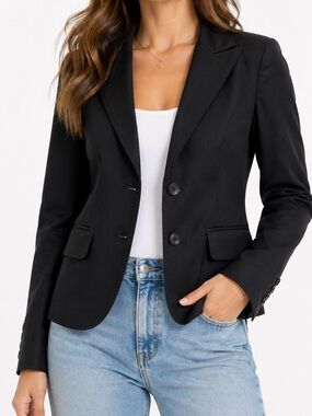 J.Crew Black Wool Blazer Super 120’s Tailored Jacket Size 0